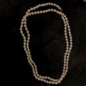 Crown Trifari matte pink lucite  bead necklace 36”